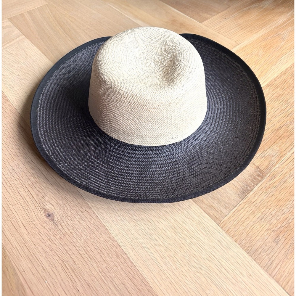 Montecristi Genuine Panama Hat Two Toned Handmade Toquilla Straw - Picture 2 of 7